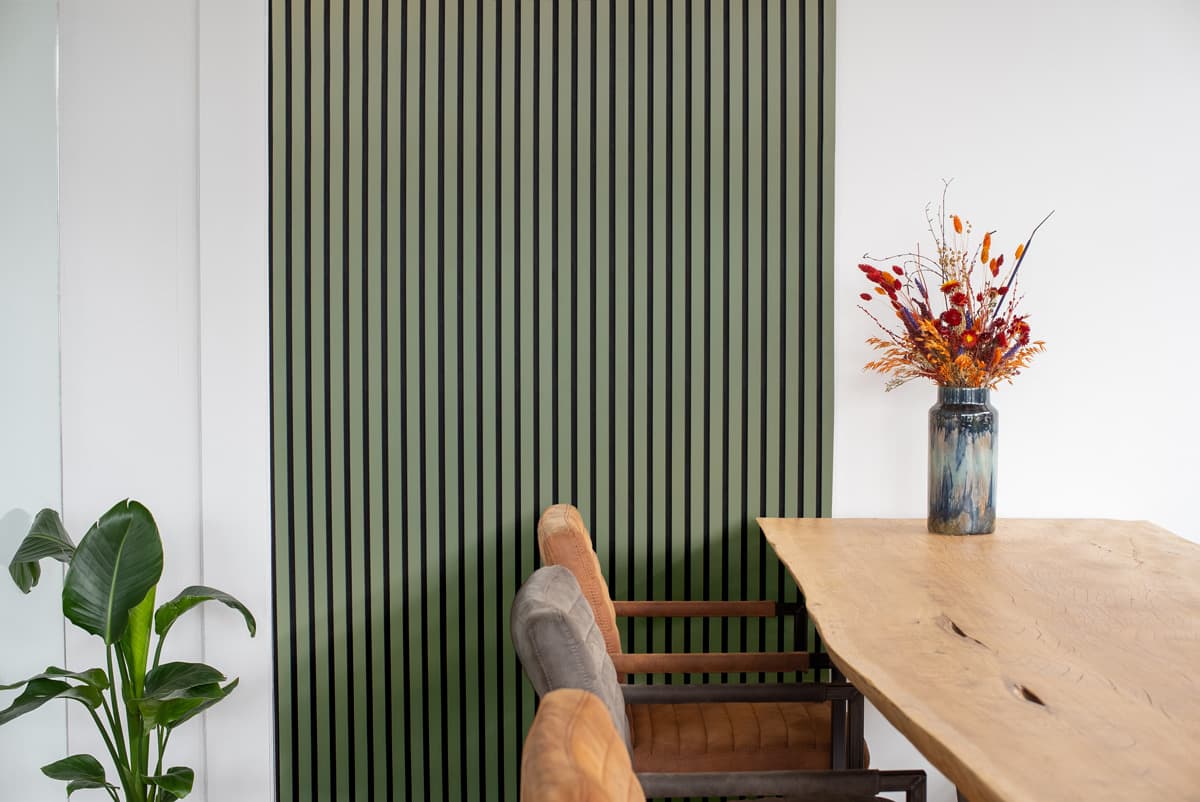 Floer Akupanel XL wandpaneel Lino Olijfgroen (300 × 60 cm)